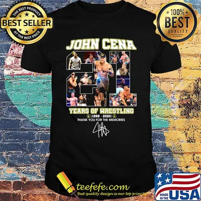 John cena 21 years of wrestling 1999 2020 thank you for the memories signature shirt