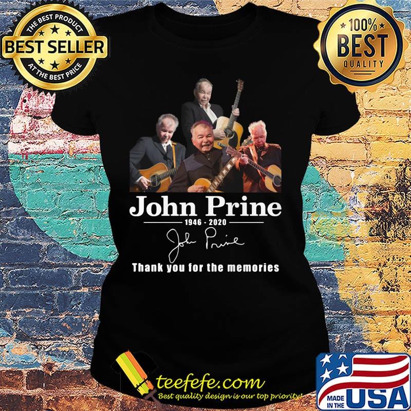 John prine 1946 2020 thank you for the memories signature guitar s Ladies tee John prine 1946 2020 thank you for the memories signature guitar s Ladies tee