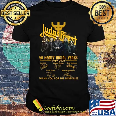 Judas priest 50 heavy metal years 1969 2020 thank you for the memories signatures shirt