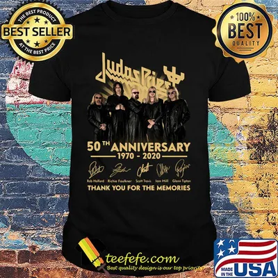 Judas priest 50th anniversary 1970 2020 thank you for the memories signatures shirt