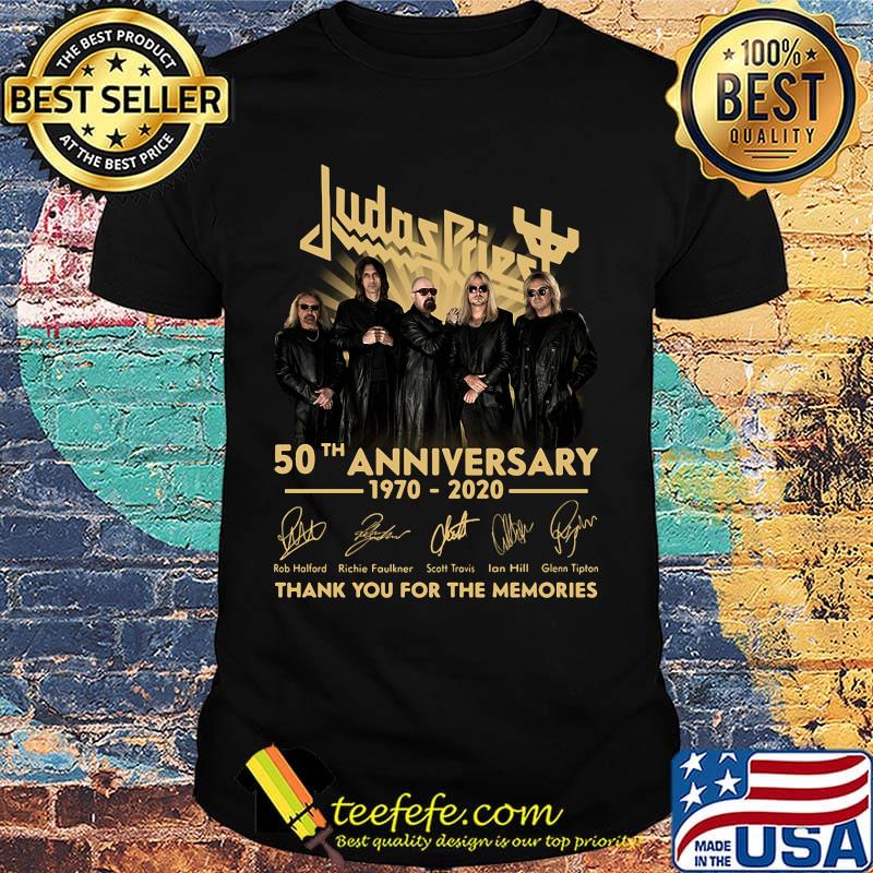Judas priest 50th anniversary 1970 2020 thank you for the memories signatures shirt