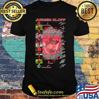 Jurgen klopp liverpool fc players signatures shirt
