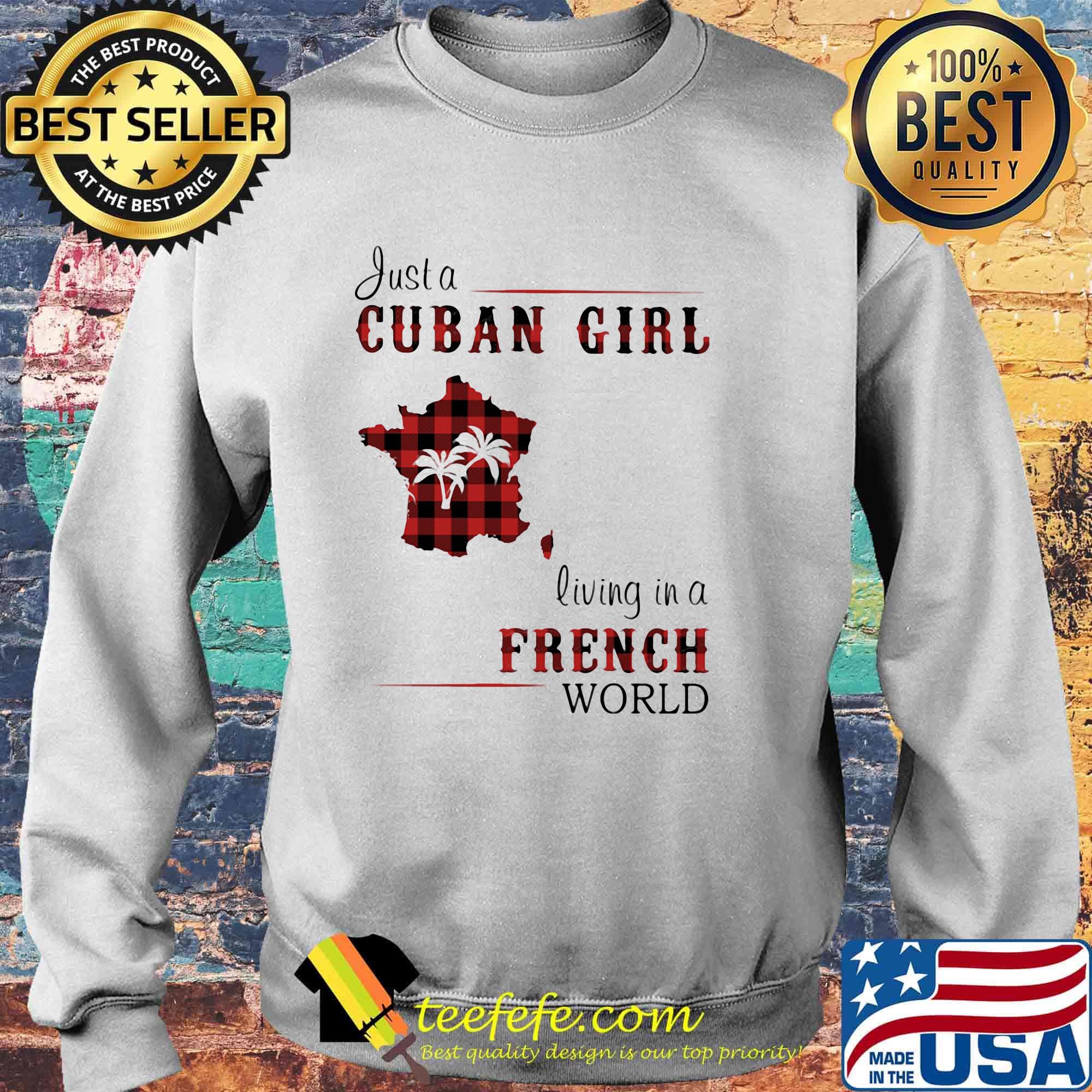 Just a Cuban girl living in a French world Map s Sweater Just a Cuban girl living in a French world Map s Sweater