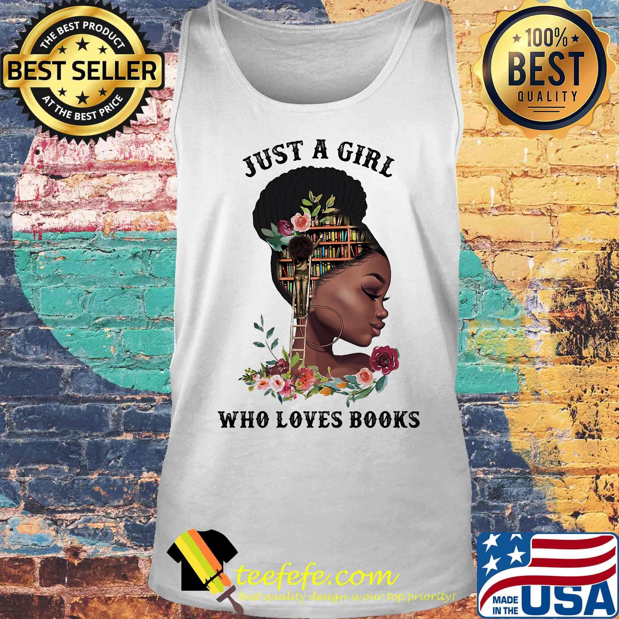 Just a girl who loves books flowers s Tank top Just a girl who loves books flowers s Tank top