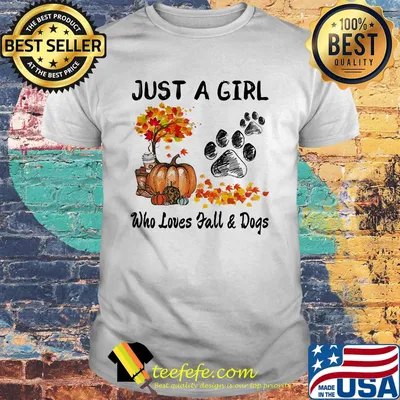 Just a girl who loves fall and paw dogs pumpkin maple leaves shirt