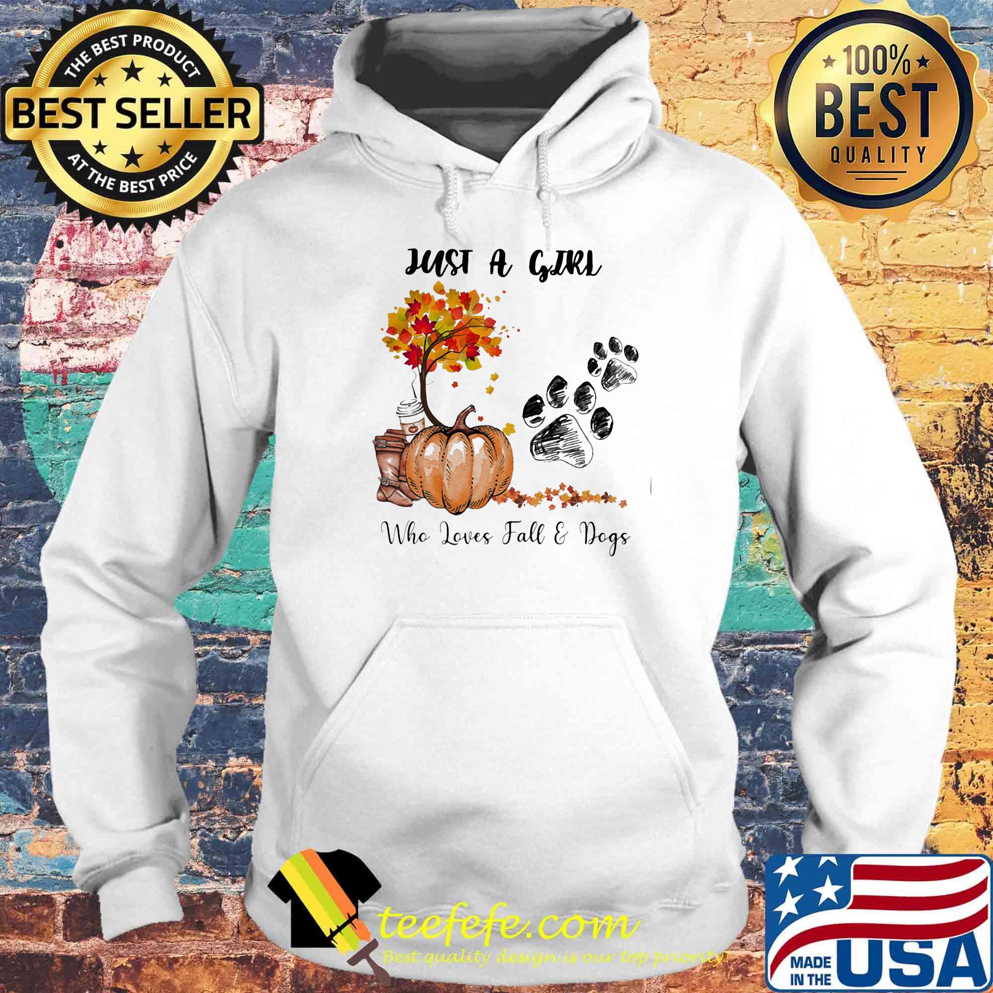 Just a girl who loves fall and paw dogs pumpkin s Hoodie Just a girl who loves fall and paw dogs pumpkin s Hoodie