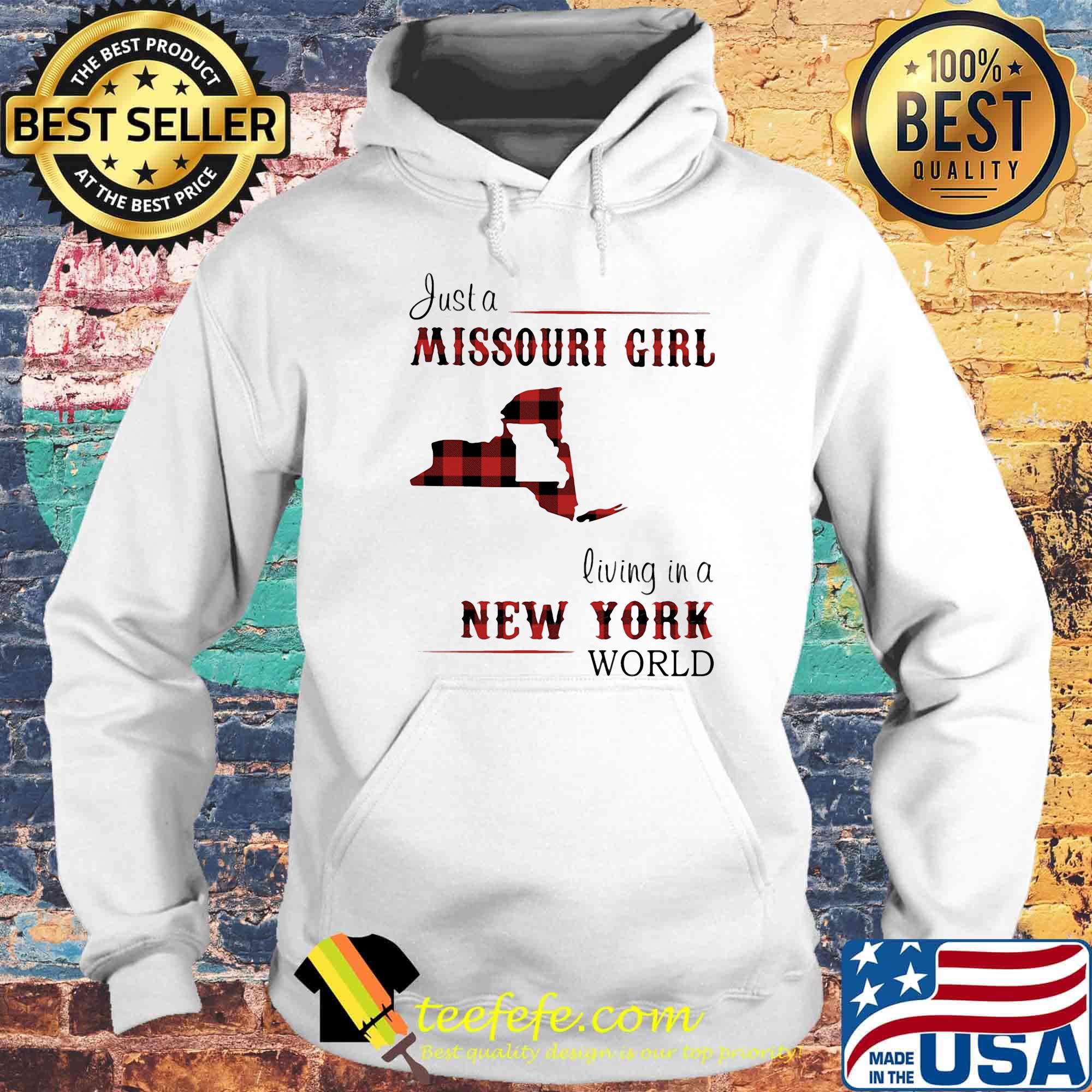 Just a Missouri Girl living in a New York world Map s Hoodie Just a Missouri Girl living in a New York world Map s Hoodie