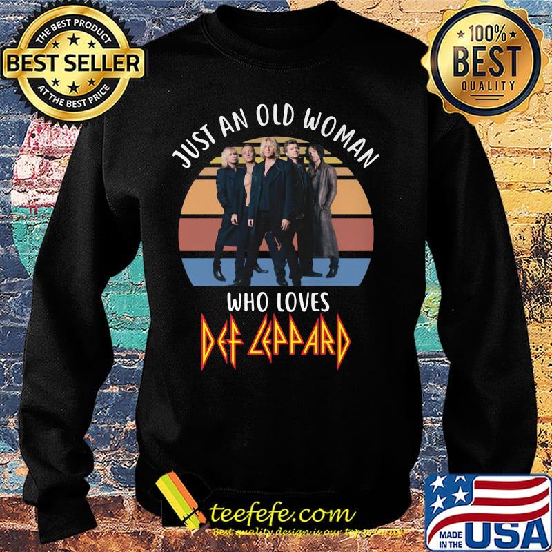 Just an old woman who loves def leppard vintage retro s Sweater Just an old woman who loves def leppard vintage retro s Sweater