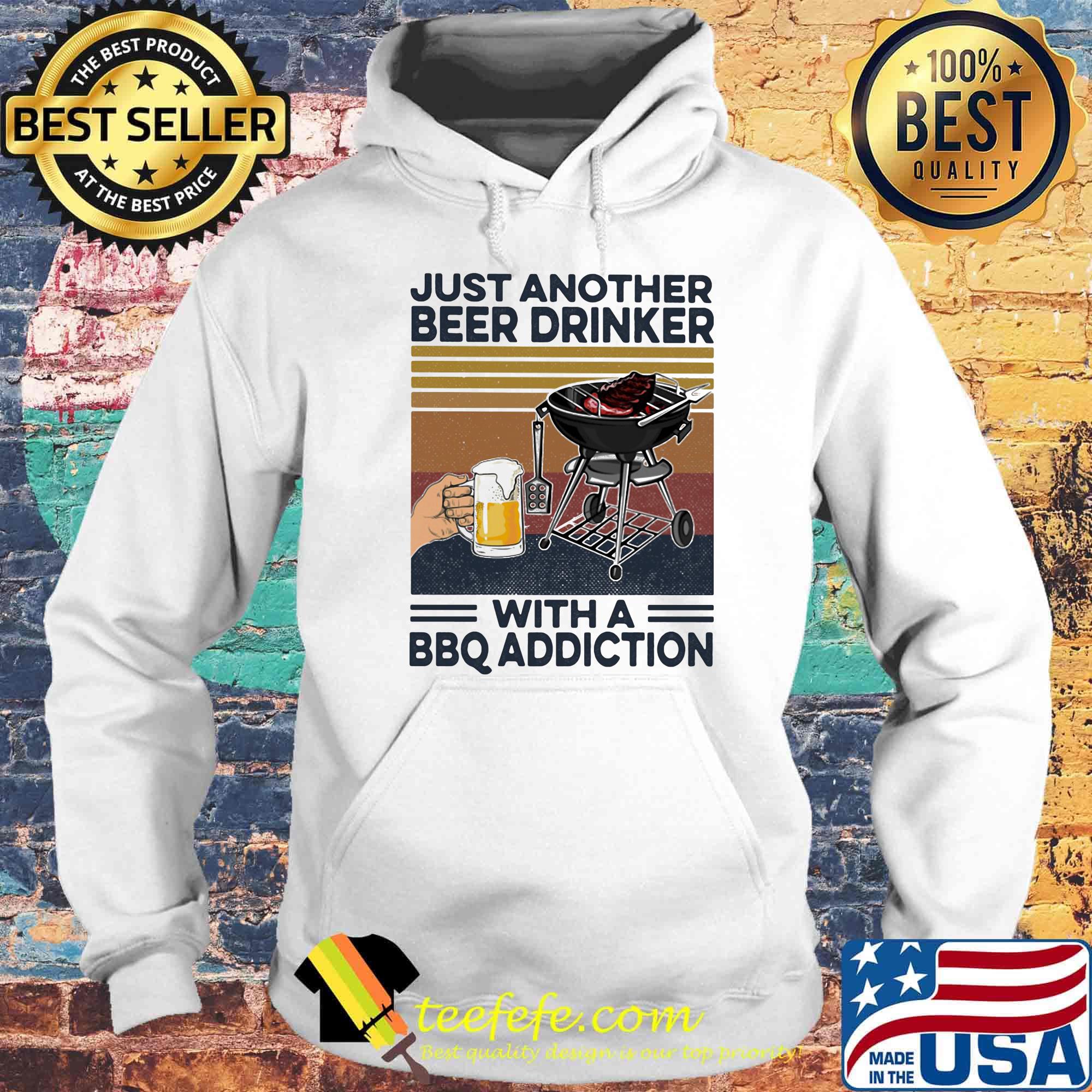Just another beer drinker with a BBQ addiction Vintage retro s Hoodie Just another beer drinker with a BBQ addiction Vintage retro s Hoodie