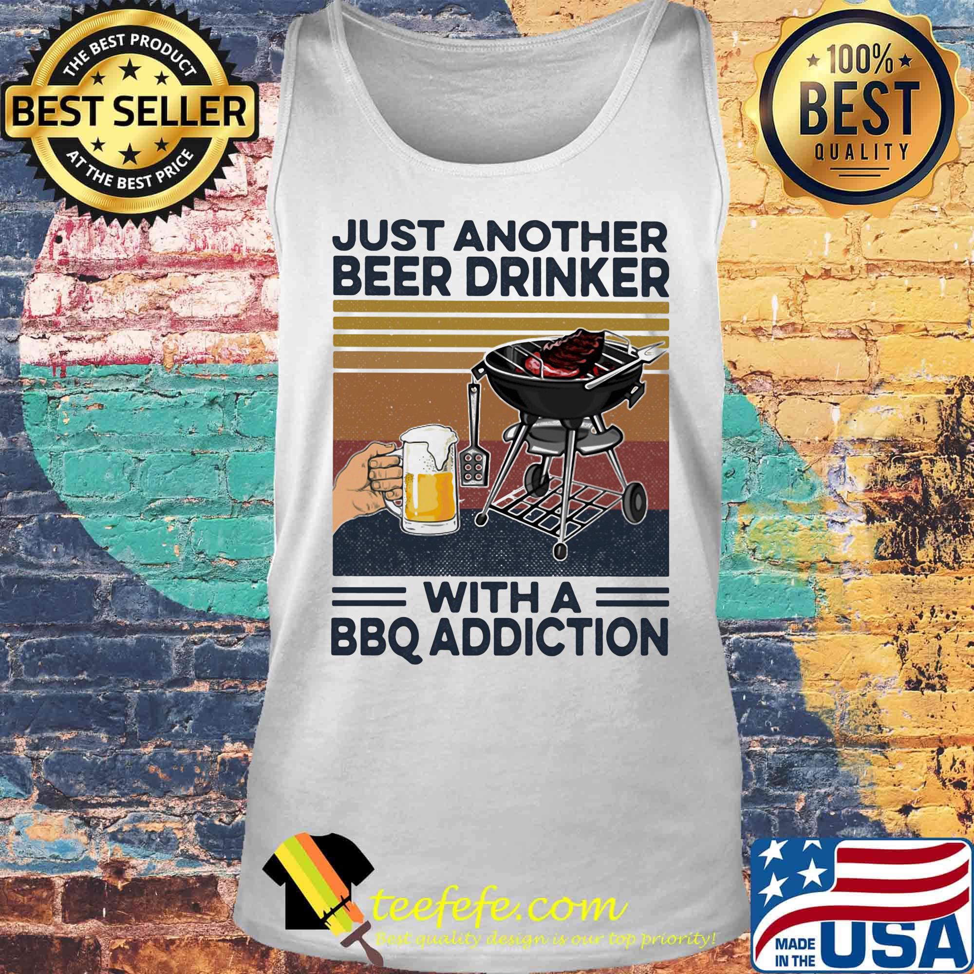 Just another beer drinker with a BBQ addiction Vintage retro s Tank top Just another beer drinker with a BBQ addiction Vintage retro s Tank top