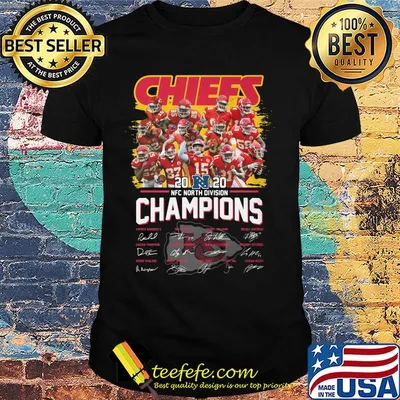 Kansas city chiefs 2020 nfc north divison champions players signatures shirt