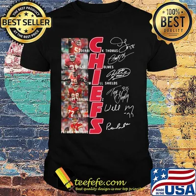Kansas city chiefs football team players signatures shirt