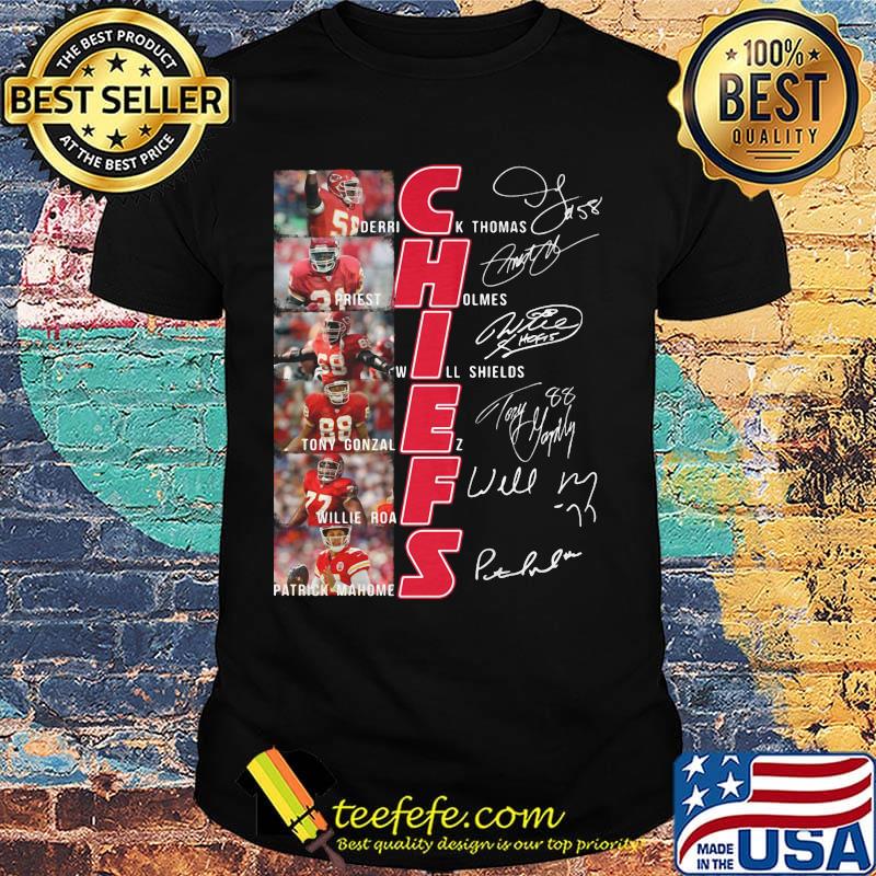Kansas city chiefs football team players signatures shirt Kansas city chiefs football team players signatures shirt