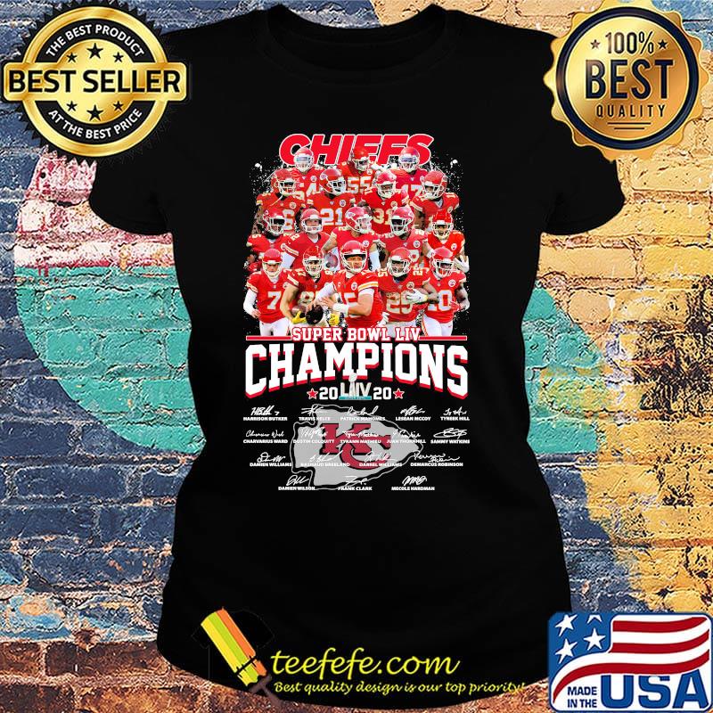Kansas city chiefs football team super liv bowl champios 2020 signatures s Ladies tee Kansas city chiefs football team super liv bowl champios 2020 signatures s Ladies tee