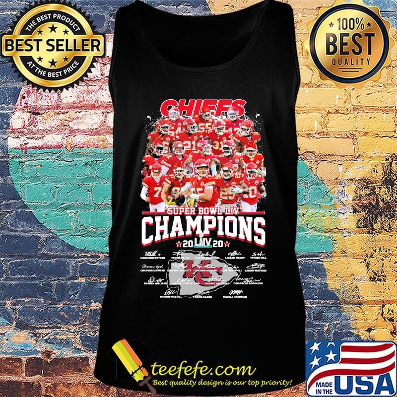 Kansas city chiefs football team super liv bowl champios 2020 signatures s Tank top Kansas city chiefs football team super liv bowl champios 2020 signatures s Tank top