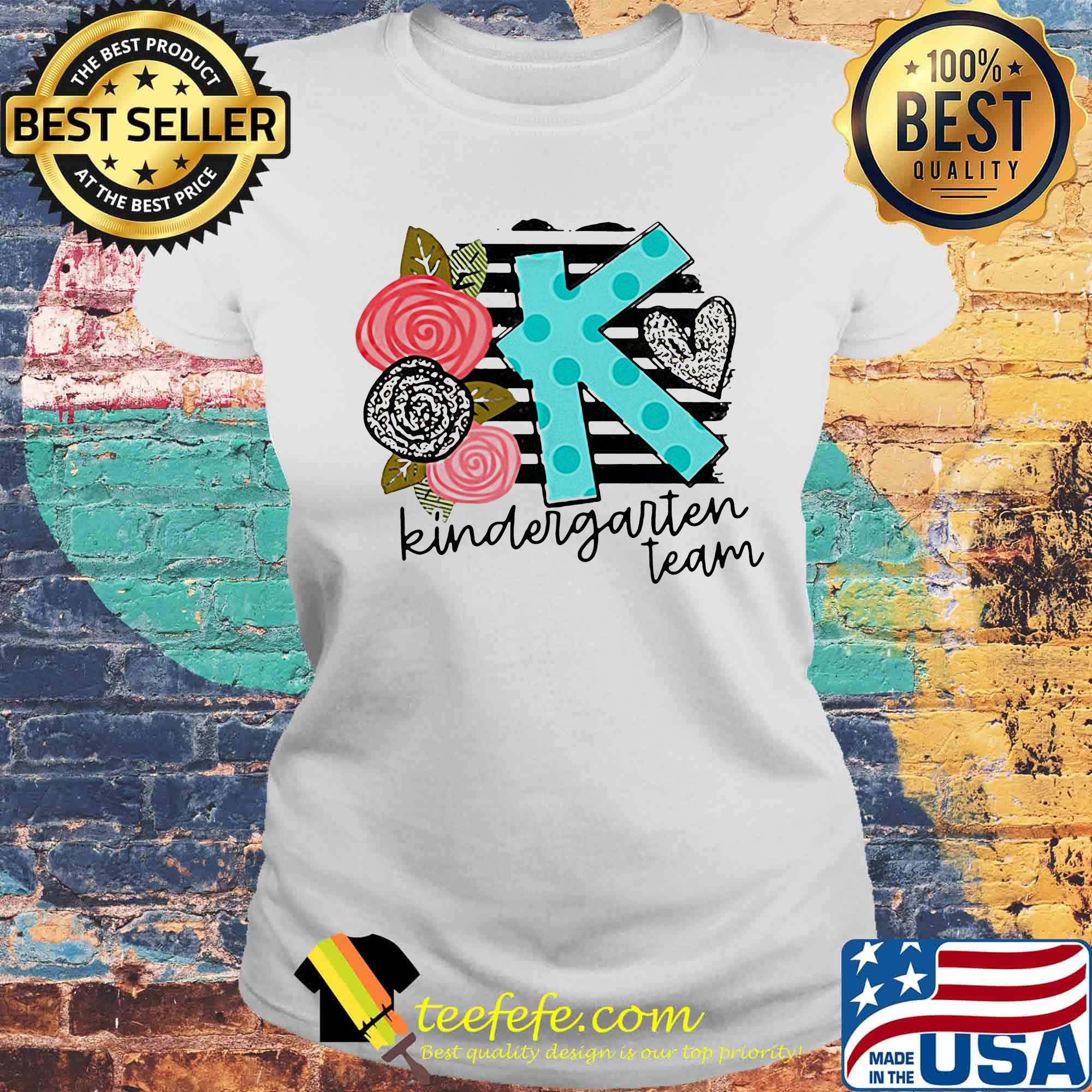 Kinderarten team flower leaf heart s Laides tee Kinderarten team flower leaf heart s Laides tee