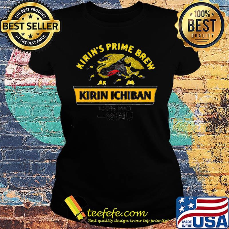 Kirin's prime brew kirin ichiban 100% malt s Ladies tee Kirin's prime brew kirin ichiban 100% malt s Ladies tee