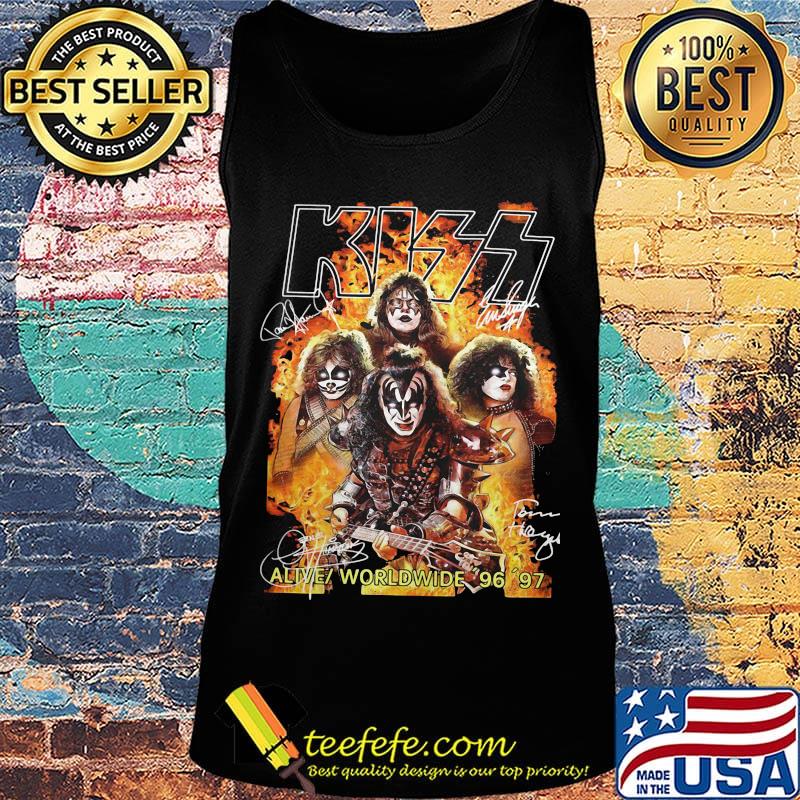 Kiss band alive worldwide 96 97 signatures s Tank top Kiss band alive worldwide 96 97 signatures s Tank top