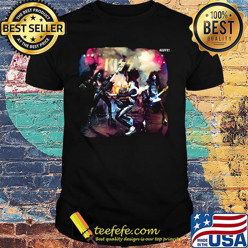 Kiss band alive worldwide rock and roll shirt