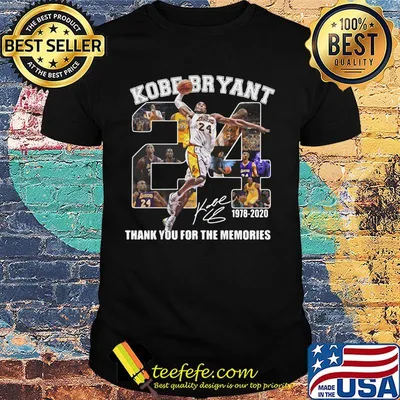 Kobe bryant 24 1978 2020 thank you for the memories signatures shirt