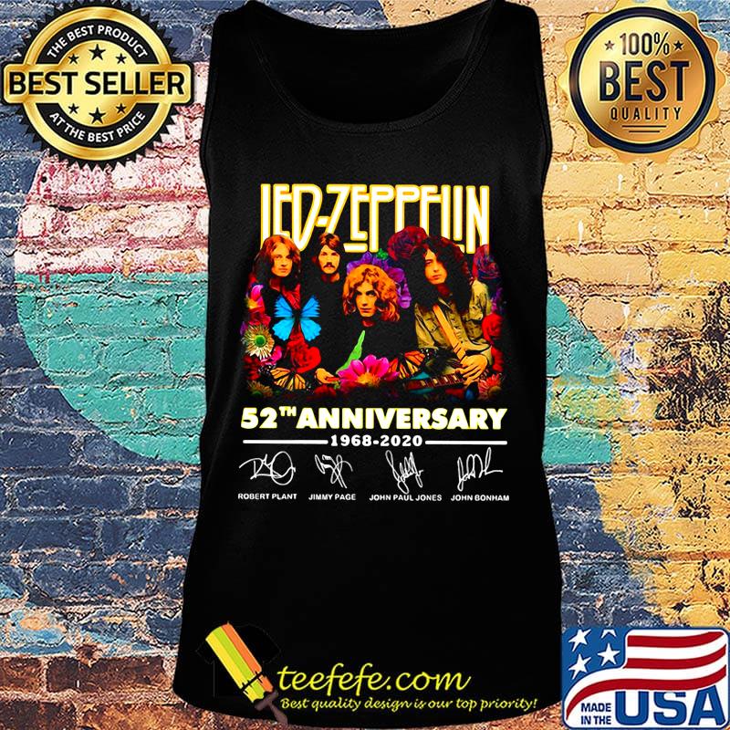 Led zeppelin 52nd anniversary 1968 2020 thank you for the memories signatures flower s Tank top Led zeppelin 52nd anniversary 1968 2020 thank you for the memories signatures flower s Tank top