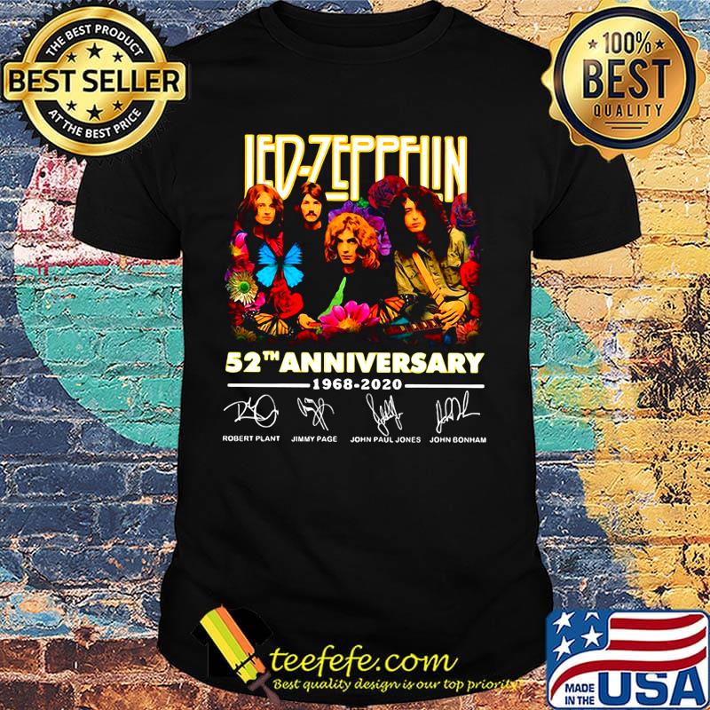 Led zeppelin 52nd anniversary 1968 2020 thank you for the memories signatures flower shirt Led zeppelin 52nd anniversary 1968 2020 thank you for the memories signatures flower shirt