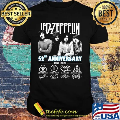 Led zeppelin 52nd anniversary 1968 2020 thank you for the memories signatures shirt