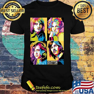 Led zeppelin band members art color shirt