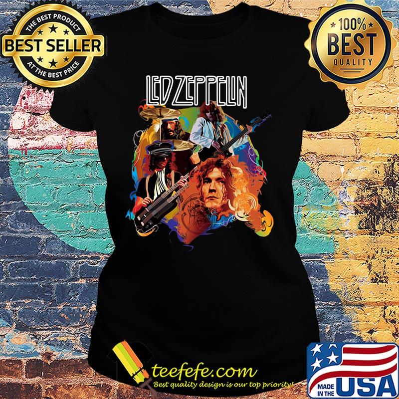 Led zeppelin band members playing guitar s Ladies tee Led zeppelin band members playing guitar s Ladies tee