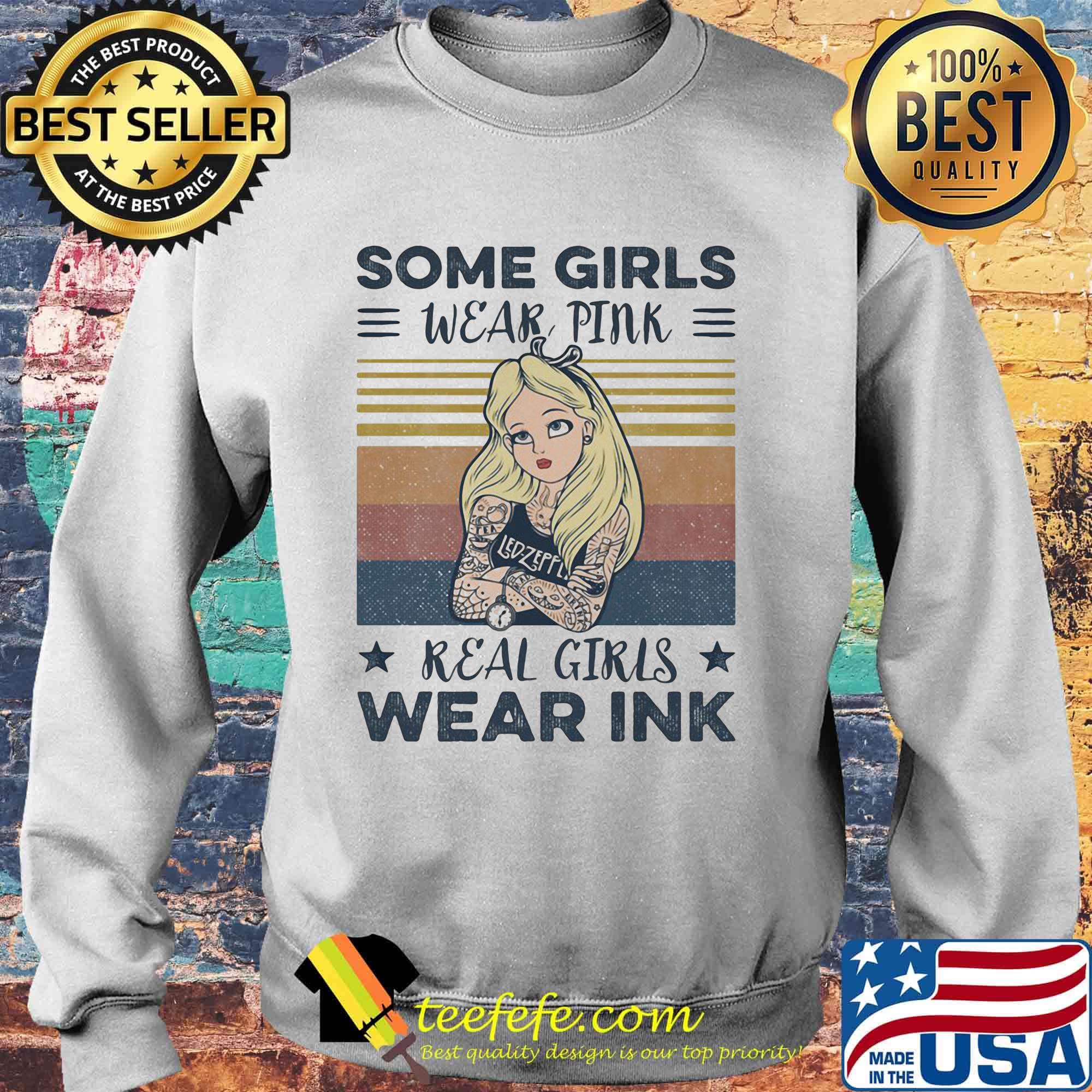 Led-zeppelin tattoos some girls wear pink real girls wear pink stars vintage retro s Sweater Led-zeppelin tattoos some girls wear pink real girls wear pink stars vintage retro s Sweater