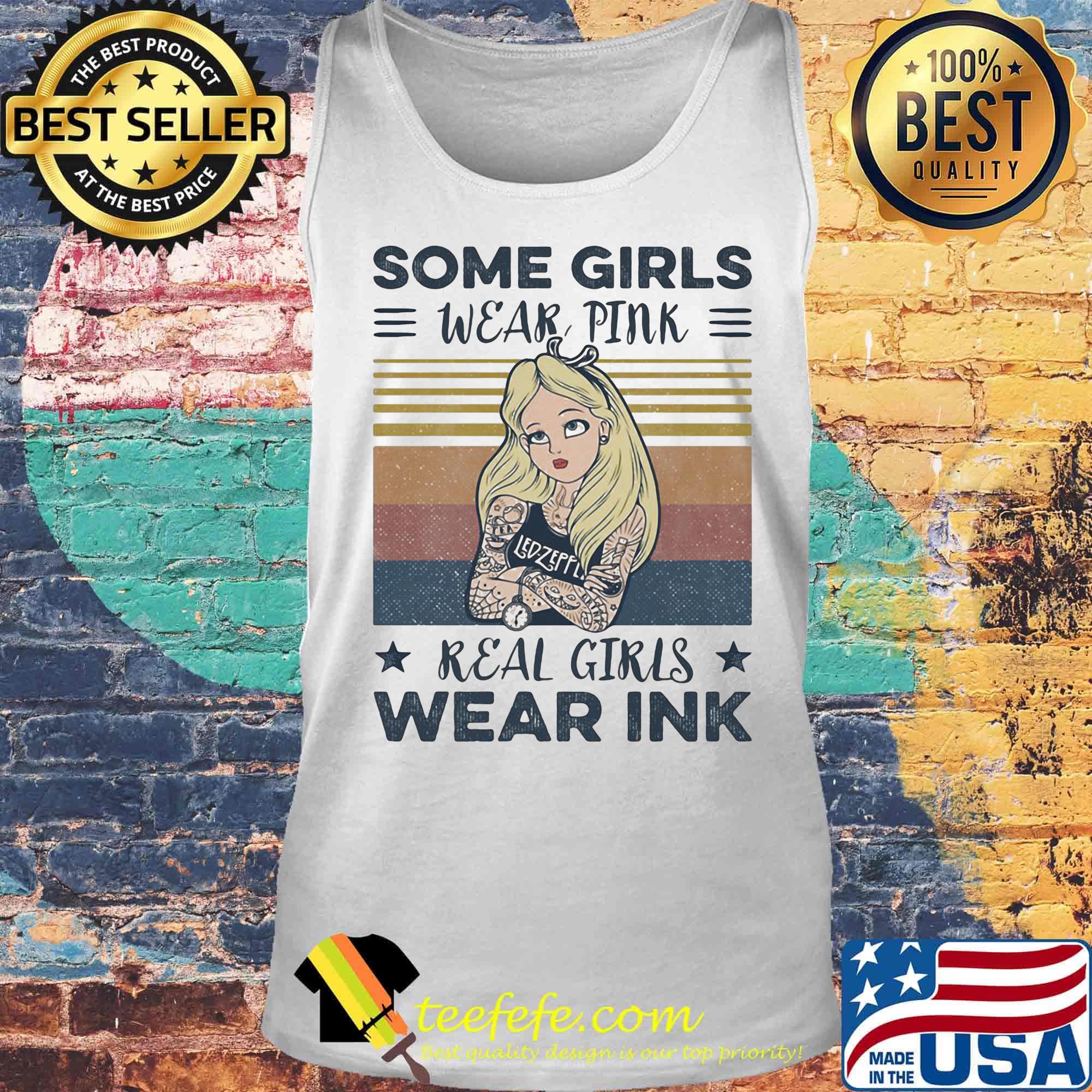 Led-zeppelin tattoos some girls wear pink real girls wear pink stars vintage retro s Tank top Led-zeppelin tattoos some girls wear pink real girls wear pink stars vintage retro s Tank top