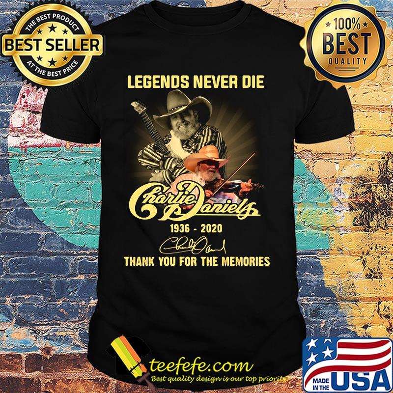 Legend never die charlie daniels 1936 2020 thank you for the memories signature shirt