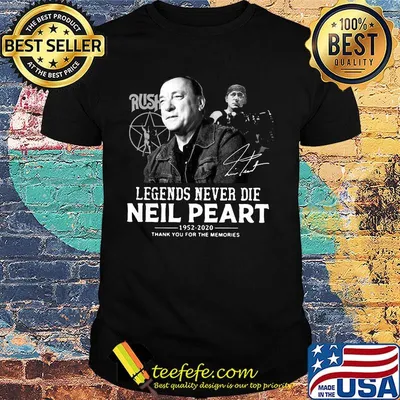 Legends never die neil peart 1952 2020 thank you for the memories signature shirt