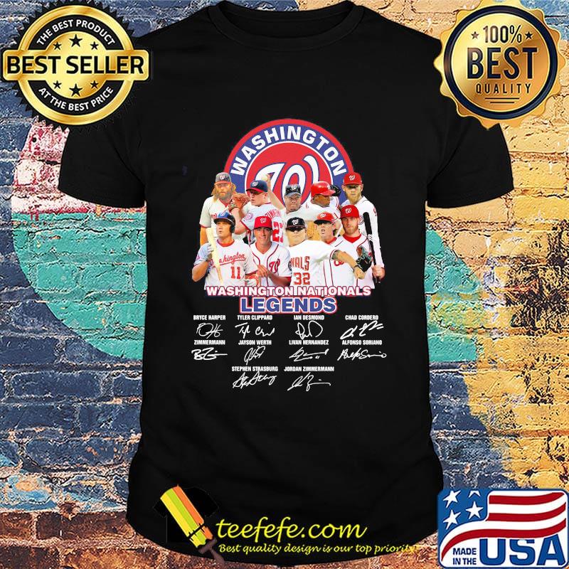 Legends washington nationals baseball team players signatures shirt