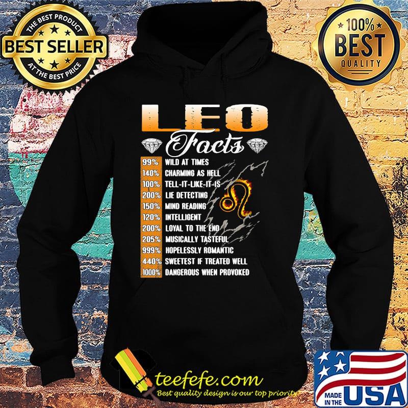 Leo Facts Wild At Times Charming As Hell Diamond Shirt Hoodie Leo Facts Wild At Times Charming As Hell Diamond Shirt Hoodie