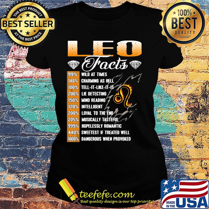 Leo Facts Wild At Times Charming As Hell Diamond Shirt Ladies tee Leo Facts Wild At Times Charming As Hell Diamond Shirt Ladies tee
