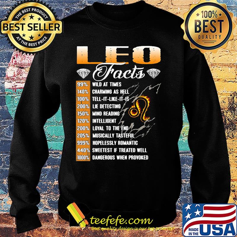 Leo Facts Wild At Times Charming As Hell Diamond Shirt Sweater Leo Facts Wild At Times Charming As Hell Diamond Shirt Sweater
