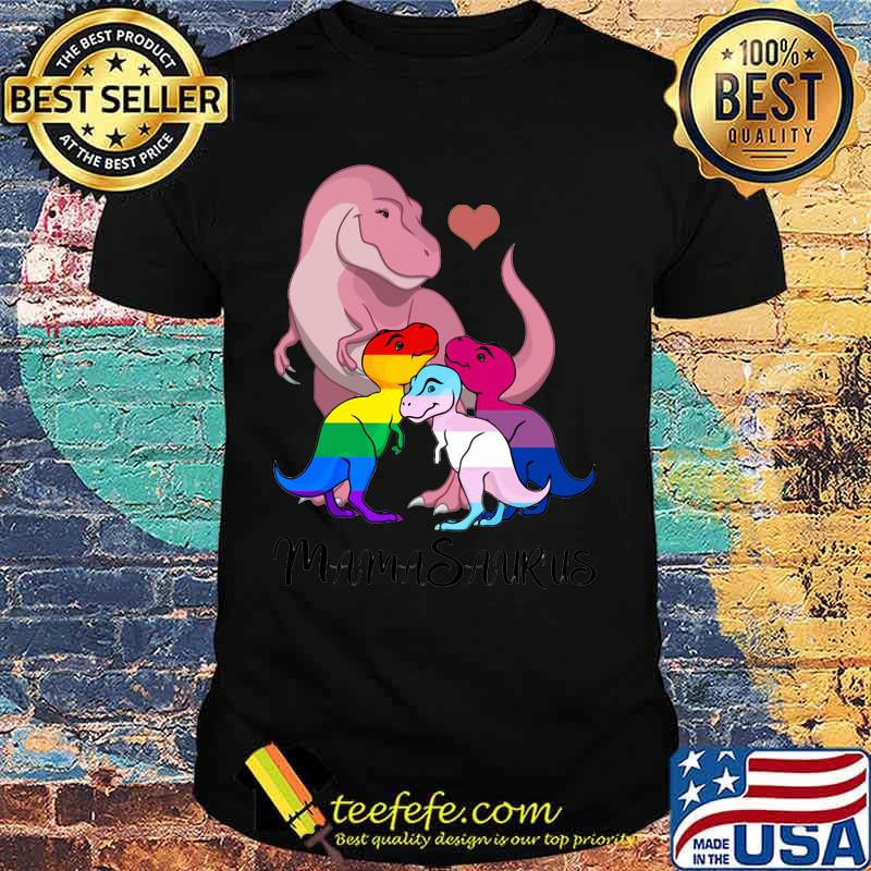 Lgbt dinosaur mamasaurus heart shirt