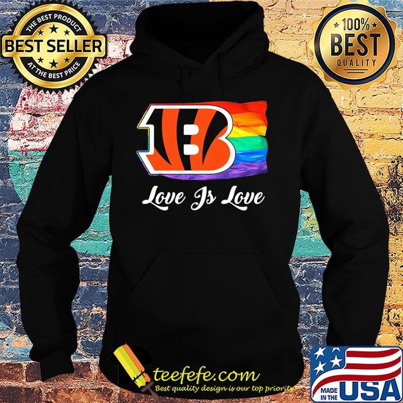 Lgbt flag cincinnati bengals love is love football logo s Hoodie Lgbt flag cincinnati bengals love is love football logo s Hoodie