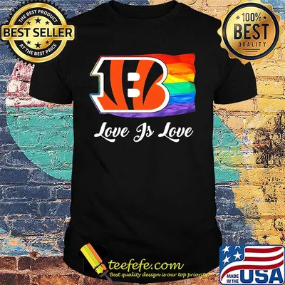 Lgbt flag cincinnati bengals love is love football logo shirt