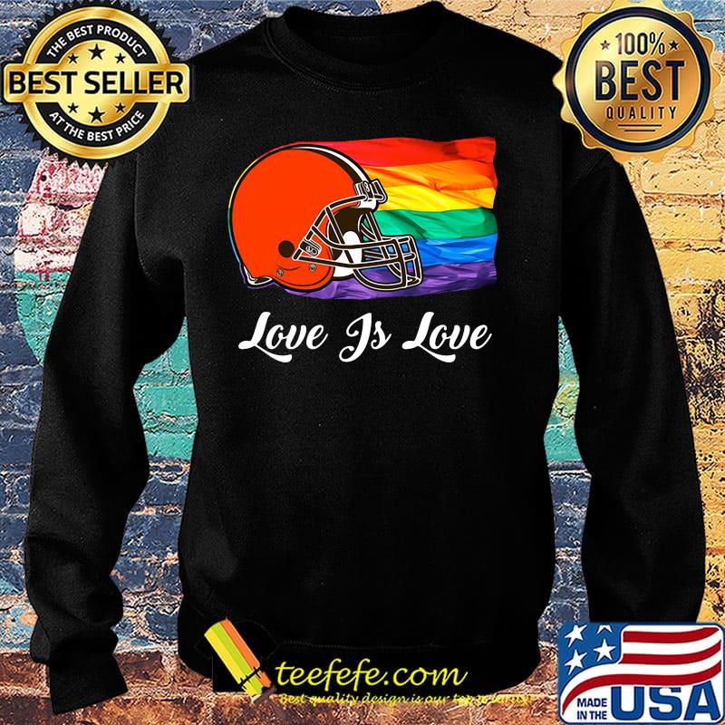 Lgbt flag cleveland browns love is love football logo s Sweater Lgbt flag cleveland browns love is love football logo s Sweater