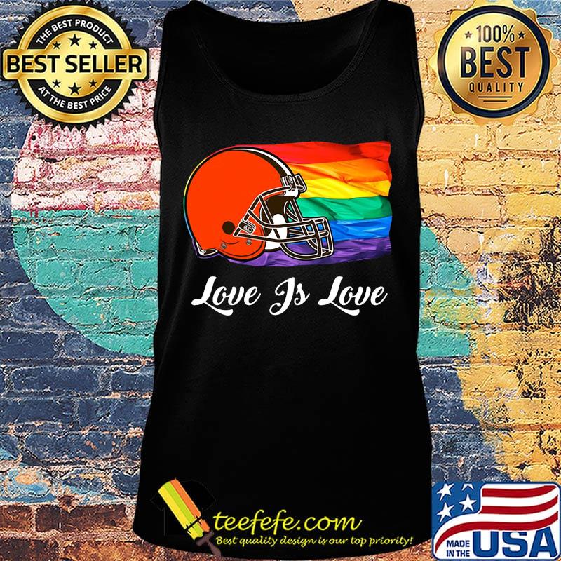 Lgbt flag cleveland browns love is love football logo s Tank top Lgbt flag cleveland browns love is love football logo s Tank top