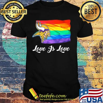 Lgbt flag minnesota vikings love is love football logo shirt
