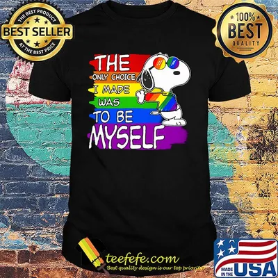 Lgbt flag rainbow snoopy the only choice i made was to be myself shirt