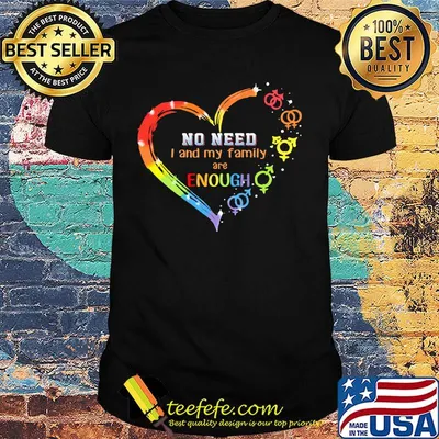 LGBT heart no need I and my family are enough shirt