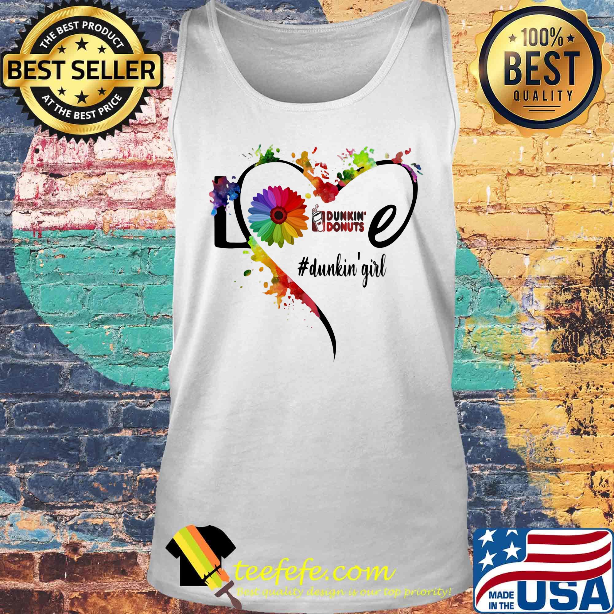 Lgbt love dunkin donuts girl flower heart s Tank top Lgbt love dunkin donuts girl flower heart s Tank top