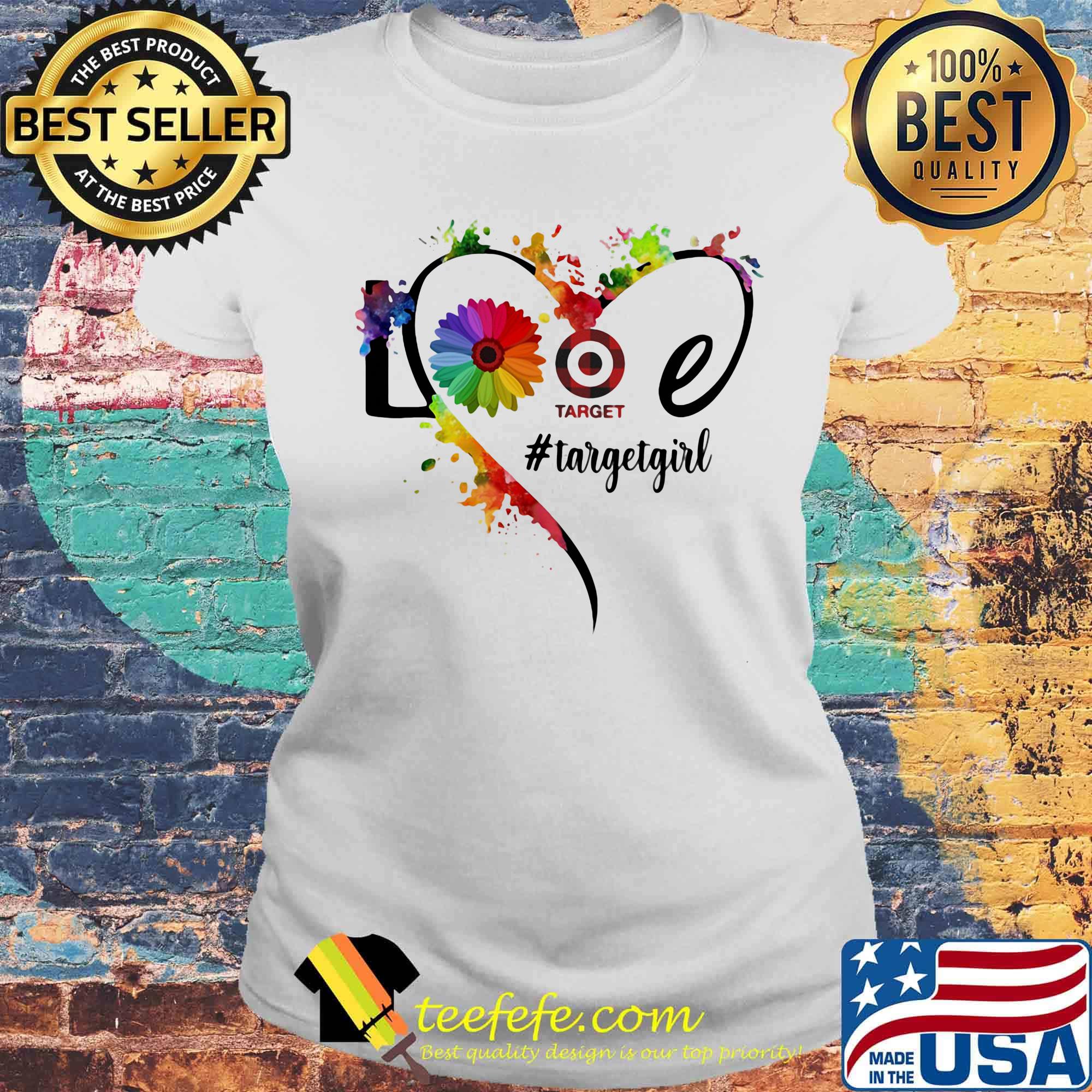 Lgbt love target girl flower heart s Laides tee Lgbt love target girl flower heart s Laides tee