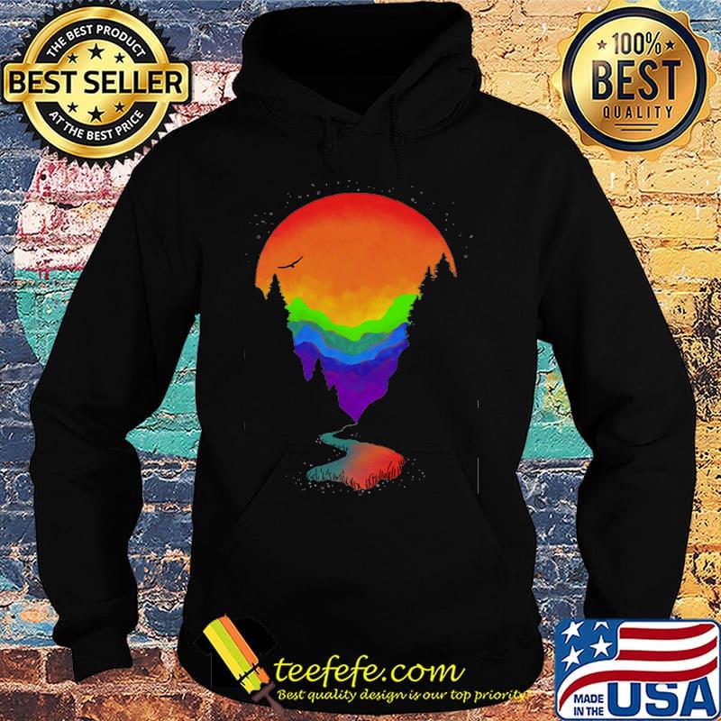 Lgbt rainbow moon mountains s Hoodie Lgbt rainbow moon mountains s Hoodie