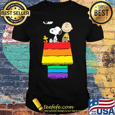 Lgbt rainbow snoopy charlie brown and woodstock house shirt