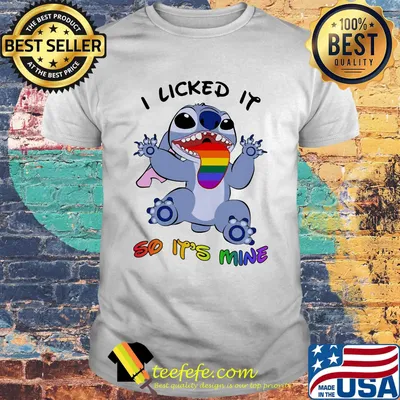 Lgbt rainbow stitch i licked it so it's mine shirt